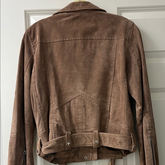 Blank NYC Brown Suede Moto Jacket with Silver Hardware - Picture 3 of 3